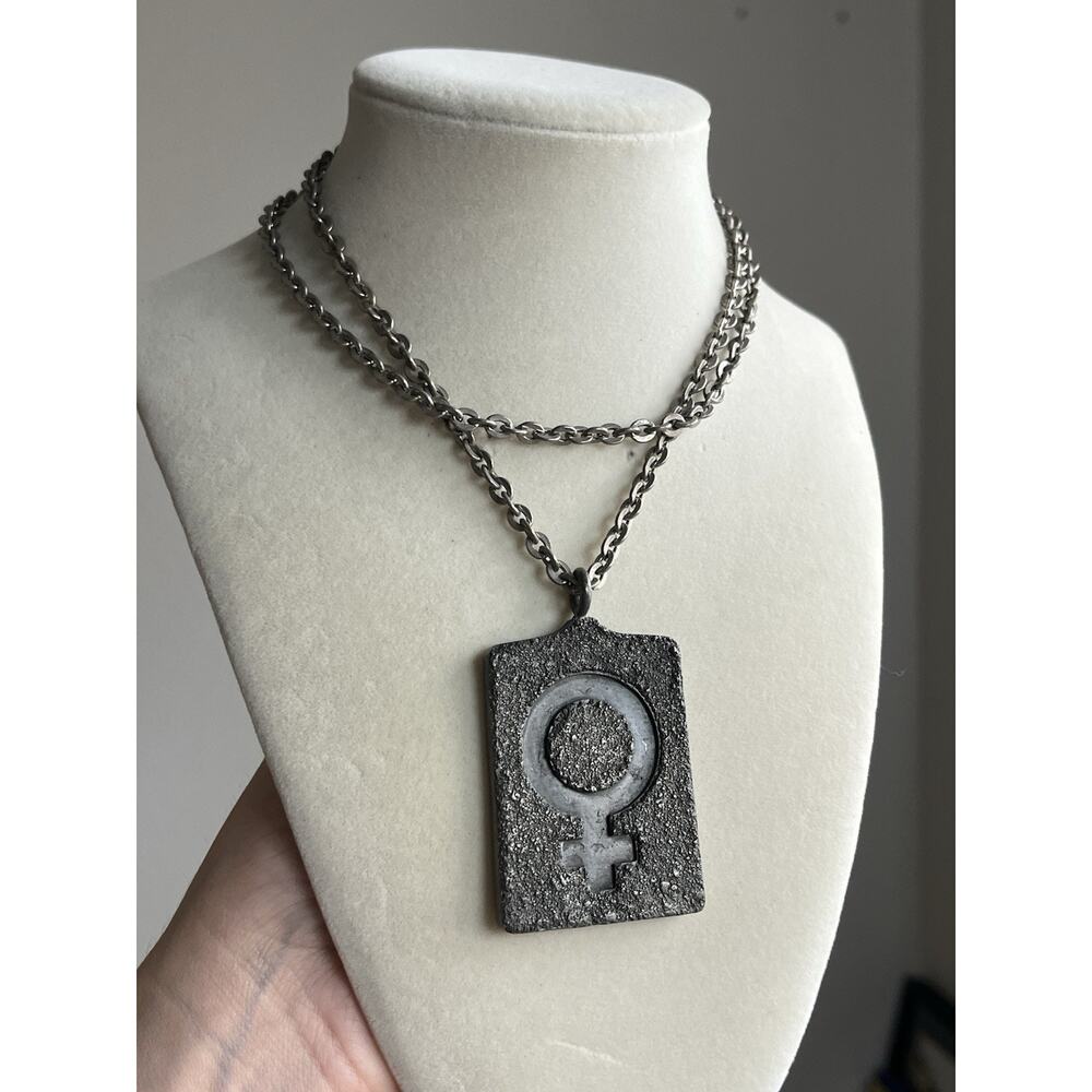 VTG JORGEN JENSEN Gender Symbol PENDANT NECKLACE 32”Chain Germany